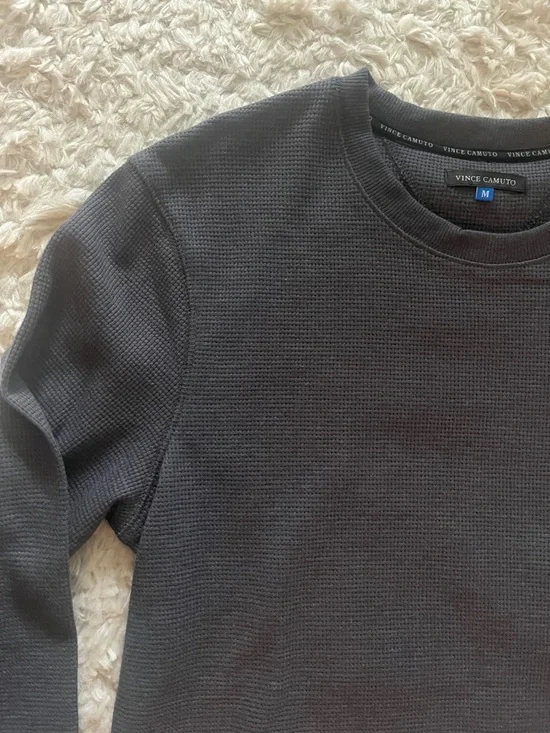 Vince Camuto Men's Crewneck Sweater in Charcoal - Picture 2 of 10